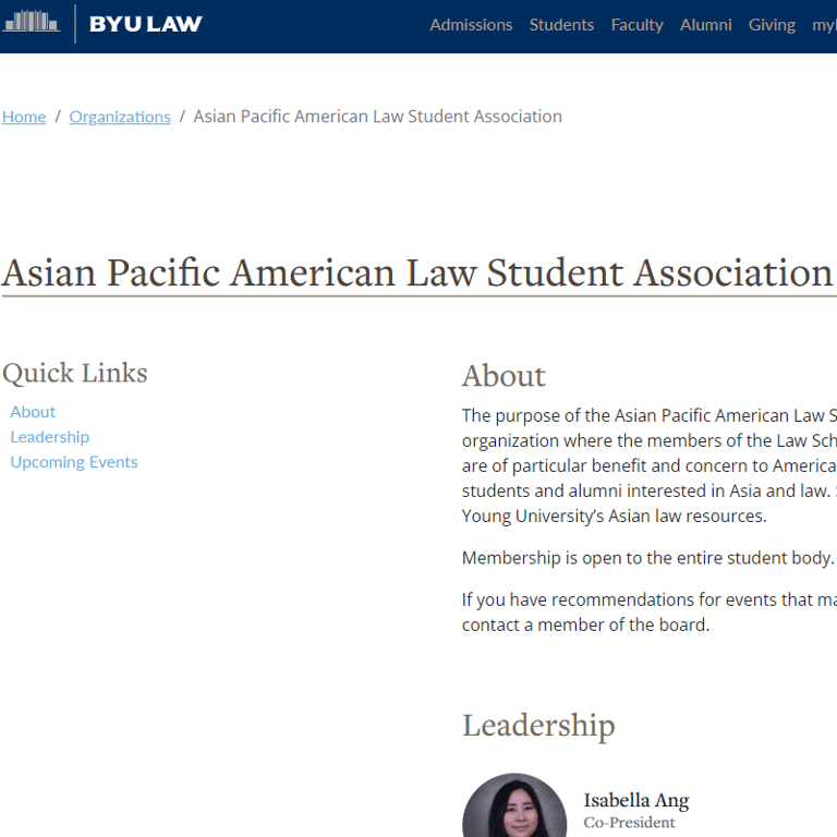 Chinese Organization Near Me - Asian Pacific American Law Student Association at BYU Law