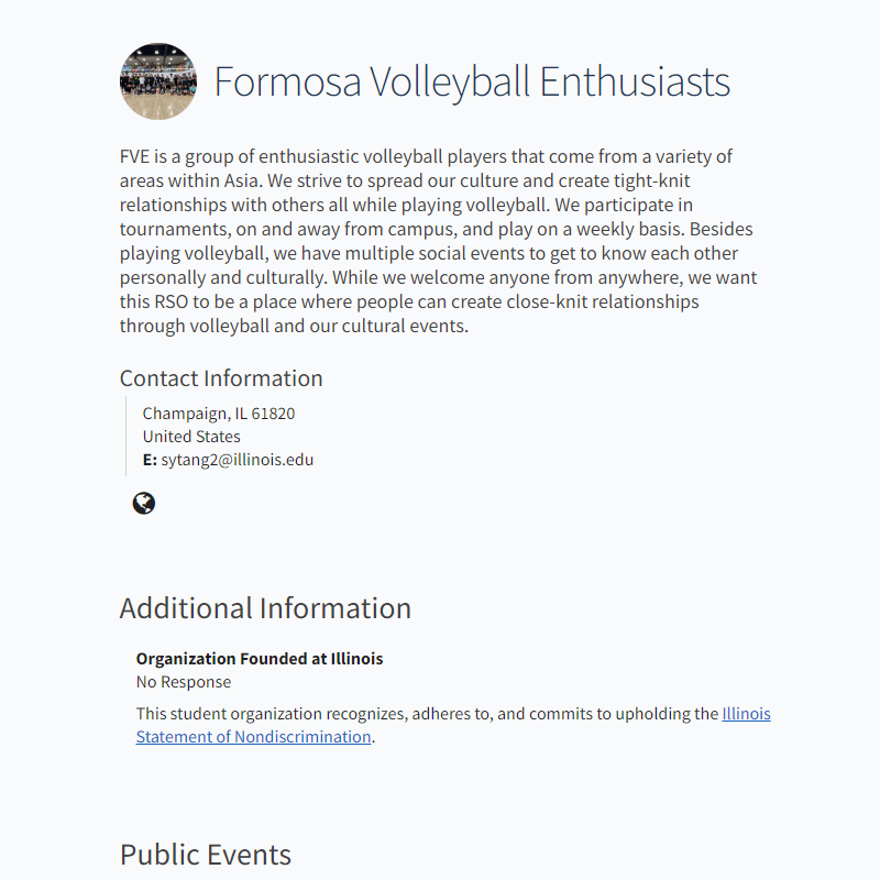 Formosa Volleyball Enthusiasts at UIUC