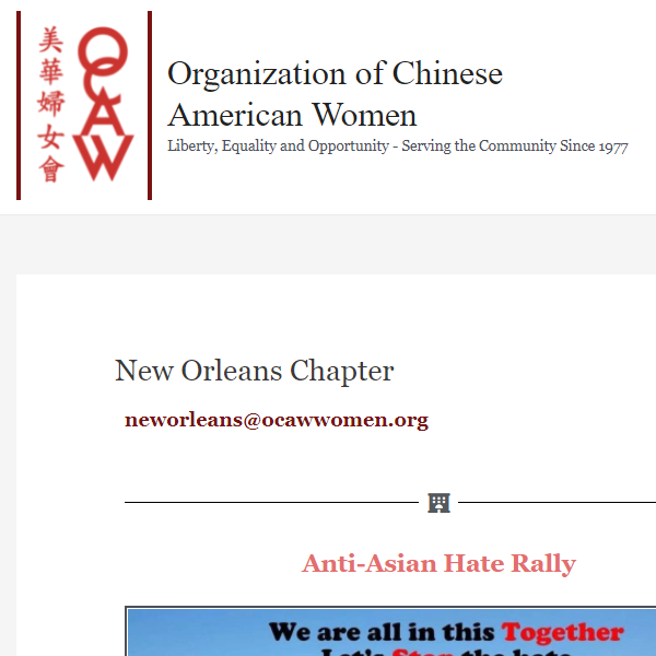 Organization of Chinese American Women New Orleans - Chinese organization in New Orleans LA
