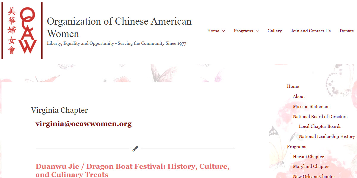 Organization of Chinese American Women Virginia