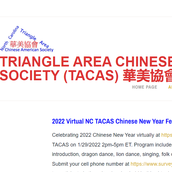 Triangle Area Chinese American Society - Chinese organization in Cary NC