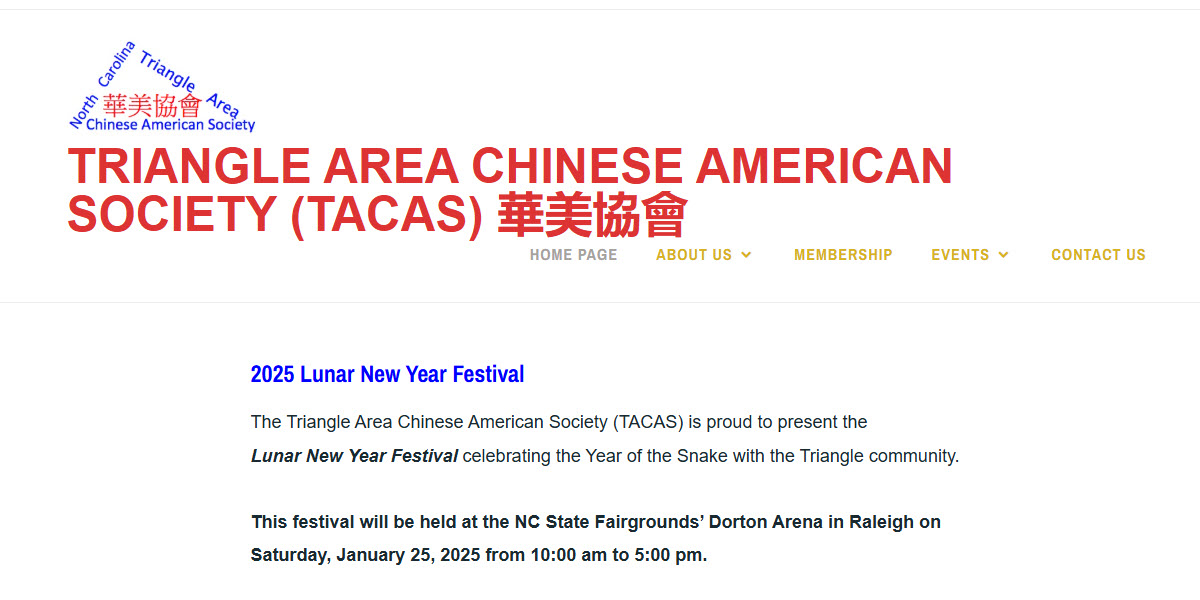 Triangle Area Chinese American Society